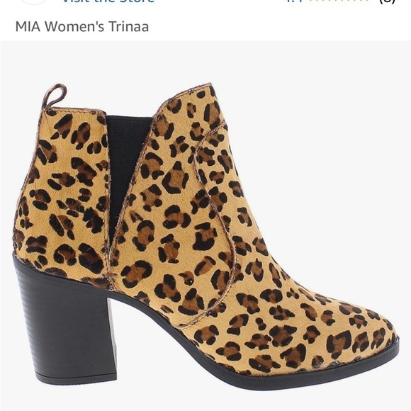 Mia Trinaa Leopard Print Booties - Picture 1 of 12